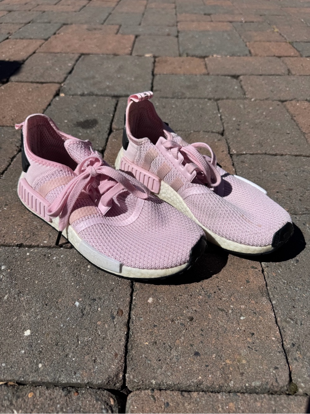 Adidas Light Pink Knit Lace-Up Women's Sneakers